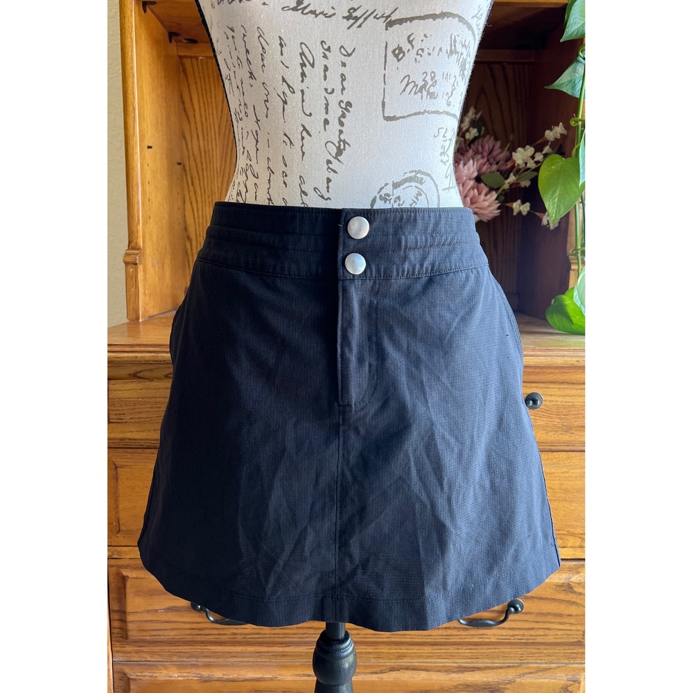 Prana Halle Skort Womens‎ 8 Black Ripstop Hiking Golf Athletic Skirt Shorts